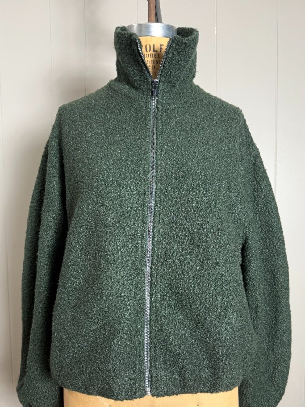 BNWT AMANDA UPRICHARD Dark Green Boucle Como Bomber Jacket sz Large